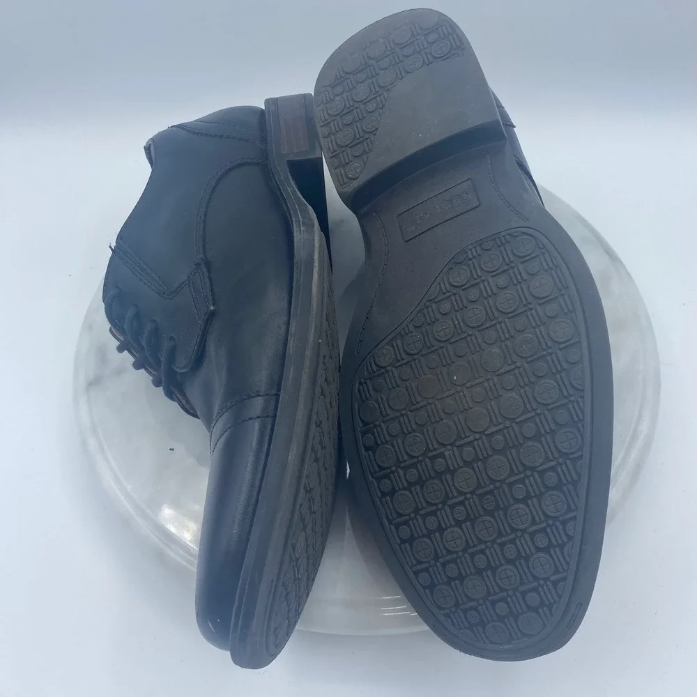 George Mens 7.5 Dress Shoes Black MNGE22GN002L Cap Toe Lace Up Derby